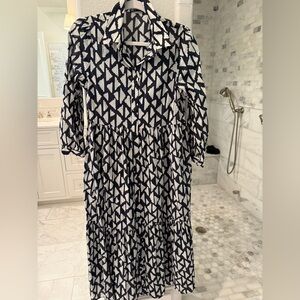 Zara Black and White Geometric Dress